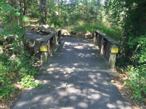 footbridge along the drayton mills trail in spartanburg, sc