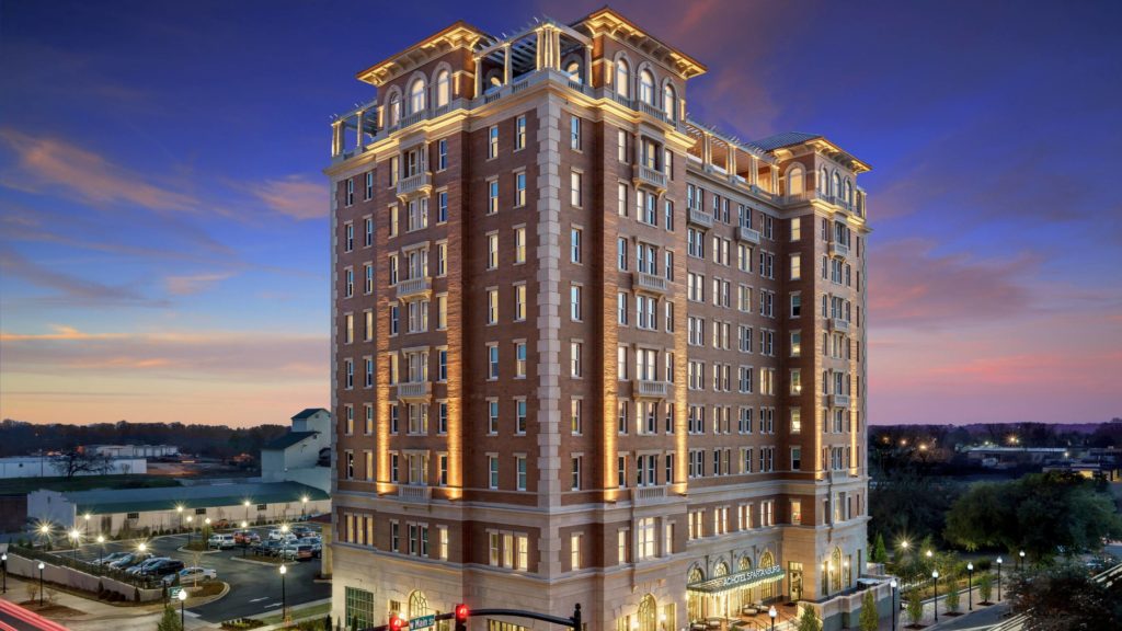 exterior shot of the sc hotel spartanburg