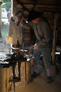 blacksmith reenactment at walnut grove plantation